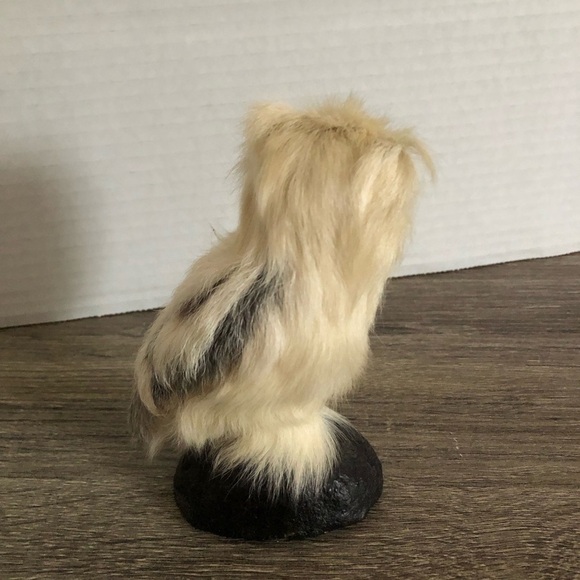 Vtg Real Fur Owl Figurine - Picture 4 of 8